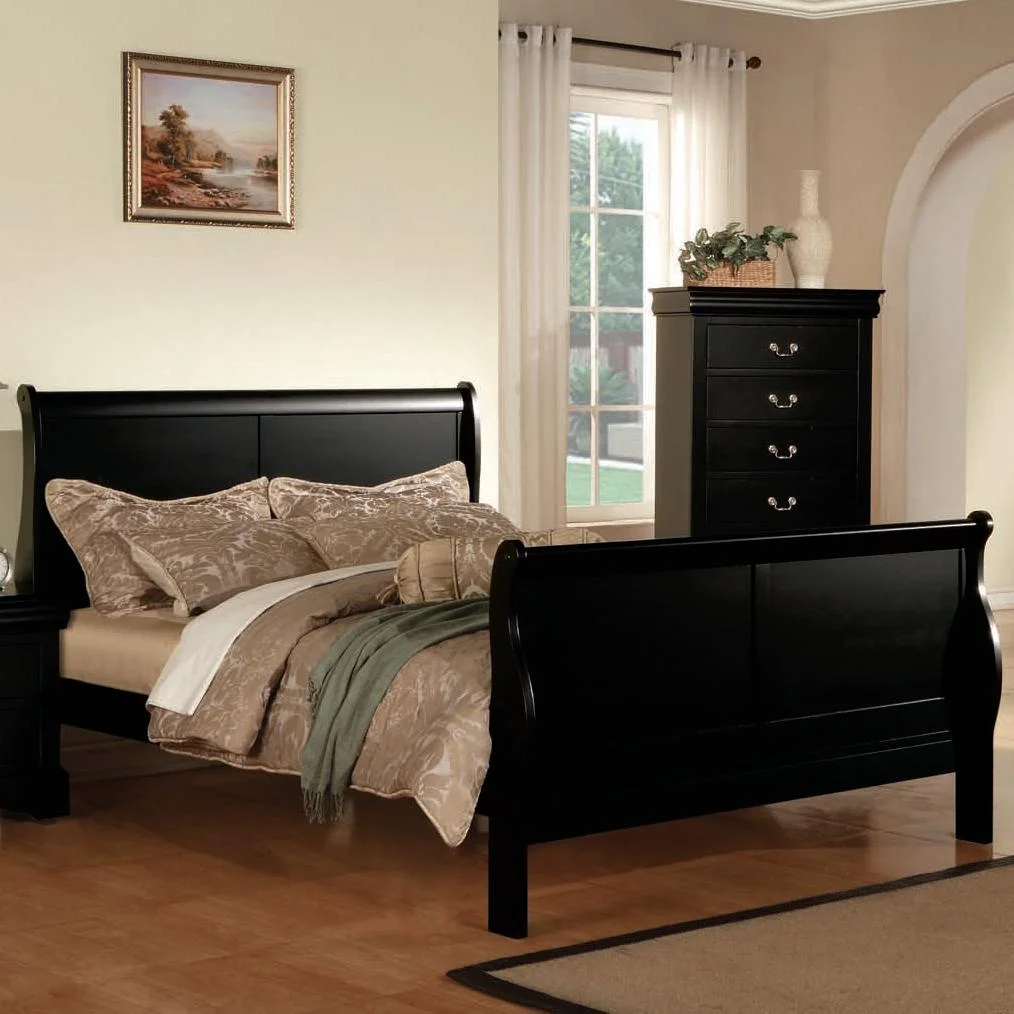 Acme Furniture Louis Philippe III 19500Q Queen Transitional Sleigh Bed